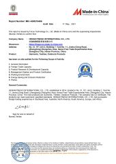 Factory inspection certification certificate from HENAN FINEGO INTERNATIONAL CO., LTD.
