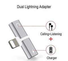 2 In 1 Dual Metal Splitter Adapter Audio For IPhone Device Brand Sparkle Used In iOS Device Material Metal Case Aux Compatibility 3.5mm - Image 2