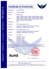 CE certificate for pendant light certificate from Zhongshan Yenon Light Company Limited