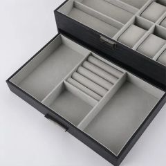 Custom Color Leather Jewelry Carrying Case Watch Jewellery Organizer Box Travel - Image 4