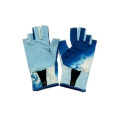 Summer UV Protection Fingerless Fishing Gloves Size XL Color Blue Style Plain Trademark NO Length Medium Price Reasonable - Image 4