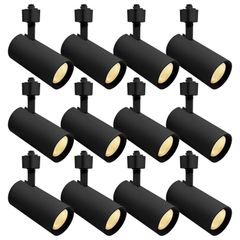 Luxrite 3" LED Track Light, 5CCT, 30W 2300LM 358° + 90° Tilt Dimmable Black 12PK - Image 1