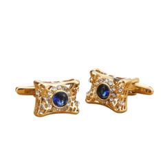 Copper Set Bar Pink Crystal Rhinestone Men's Shirt Cufflink Color Gold Shape Square Pattern Flag Plating Gold Cufflink - Image 6