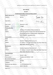 EN62471 Biological Safety 5730 Strip certificate of Shenzhen Topledvision Lighting Co., Ltd. – certificate photo, supplier certificates section