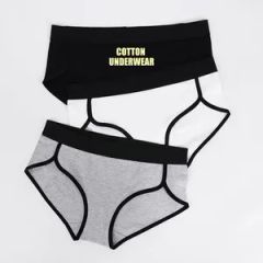 New Women's Sports Low-Rise Cotton Breathable Briefs Everyday Comfort High-Cut Knitted Panties Plain Dyed Underwear - JIANGXI EDMOND FASHION CO., LTD.