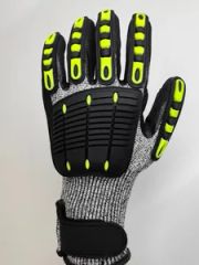 Impact Cut Resistant TPR Work Gloves Origin China Length Medium Size Customized Model NO. HY009 Color Customized Specification - Image 3