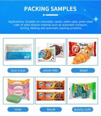 Automatic Coding Horizontal Biscuit Bread Chocolate Buns Candy Energy Bars Pillow Wrapping Flow Packing Machine - Image 2