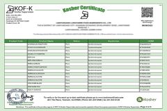 Kosher certificate from Lianyungang Zhonghong Chemical Co., Ltd.