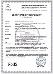 RoHS certificate from Guangzhou Color Card Technology Co., Ltd