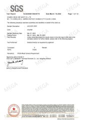 SGS REACH certificate from Xiamen Mega Imp. &Exp. Co., Ltd.