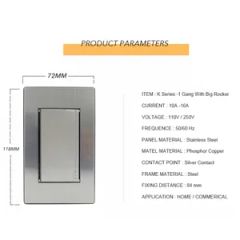American Style 118 Type 1 Gang 1 Way Wall Switch - Image 2