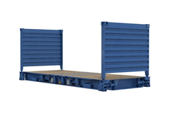 20FT X 8FT Used Flat Rack Shipping Container for Cargo Transport and Heavy Equipment Storage - Image 2