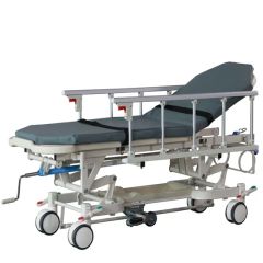 Sfda Approved Manual Hospital Patient Transport Cart Mattress 2cm Condition New Folded Unfolded Caster 8 Inches Model NO. - Image 2