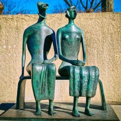 Park Public Art Sculptures Abstract Blog Image Sitting Man Statue - Image 1