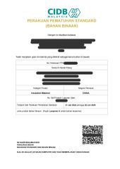 CIDB certificate from Nantong Yara Technology Co., Ltd