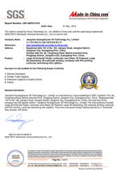 SGS Audited certificate from Guangzhiyuan 3D Tech Limited