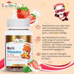 Canvita Kid's Halal- vegan Multi-Vitamin Gummy 60/ bottle, Made in Canada, sugar free - Image 3