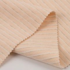 Stylish Knitted Polyester Brushed Blend Bold Rib Stripe Fabric with 1% Wool for Women's Undershirts - Fujian Suifu Textile Co., Ltd.