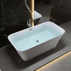 Bathroom Hotel High Quality Stand Alone Flat Bottom Soaking Bathtub Acrylic Freestanding Tubs - Hangzhou Zhouguan Import And Export Co., Ltd.