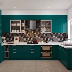 Pvc Modular Kitchen Material Wooden Appearance Modern Mount Type Tall Unit Kitchen Design Galley Door Finishing - Image 4