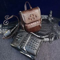 Dropship Genuine Crocodile Leather Laptop Bag Backpack - Image 6