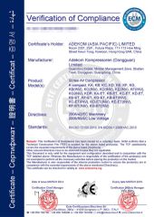CE Certificate certificate of Adekom (Asia Pacific) Limited – certificate photo, supplier certificates section