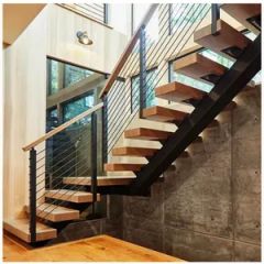Customized Floating Staircase Invisible Stringer Straight Stairs - Image 3