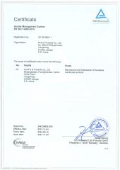 ISO3 certificate from M & G Products Co., Ltd.