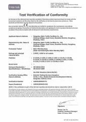 CE Certificate for solar warning light certificate from Hangzhou Safer Traffic Facilities Co., Ltd.