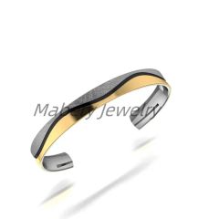 Unique Titanium Bangle with Stunning Wood Inlay Artistry - Image 6