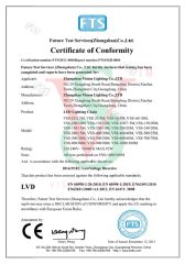 Christmas Lights CE Certifications LVD certificate of Zhongshan Vision Lighting Company – certificate photo, supplier certificates section