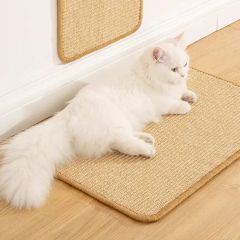 Cat Scratcher Mat Natural Sisal Horizontal Cat Floor Scratching Pad Rug - Image 1