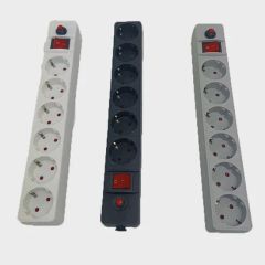 Standard 6 Way Extension Sockets Power Strip with Switch and Overload Protector - Image 1