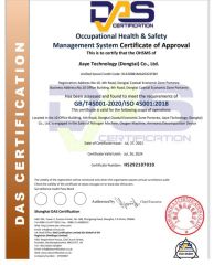 DAS certificate of Jiaye Technology (Dongtai) Co., Ltd. – certificate photo, supplier certificates section