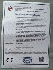 CE certificate from Weifang Taineng Power Equipment Co., Ltd