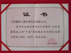 Certificate certificate from HUBEI TRI-RING MOTOR CO., LTD.