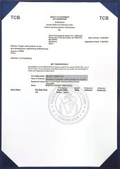 FCC certificate from Shantou Tongde Craft Products Co., Ltd.