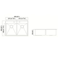 Stainless Steel 304 Double Basin Two Bowl Handmade Sink for Kitchen - Image 3