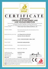 Round duct sewing machine CE certificate from Anhui Aoxuan Heavy Industry Machine Co., Ltd.