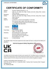 UKCA certificate from Shenzhen Jiajiayuan Electronic Co., Ltd.