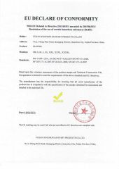EU certificate from Fuzhou Shoobb Import and Export Co., Ltd.