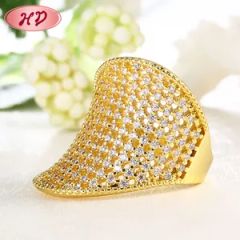 Fashion 18K Gold Color Unique Rings Jewellery Women CZ Rings Color Gold Shape Round Gender Female MOQ 12 Pieces Style - Image 5