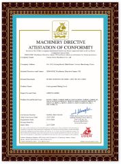 Certificates certificate from Yantai Hunk Machinery Co., Ltd.