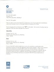 DOT (USA) certificate of Qingdao Goldstar Industrial Co., Ltd. – certificate photo, supplier certificates section
