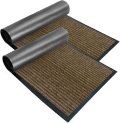 Double Ribbed Striped Mats Entrance PVC Floor Mat Polyester Door Mat - Image 2