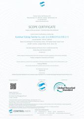 GLOBAL RECYCLED STANDARD certificate from Kunshan Yulong Textile Co., Ltd.