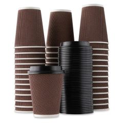 Wholesale Ripple Wall Paper Coffee Cup 8oz with Customized Logo - Image 4