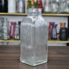 Home Decoration Square Creative Hydroponic Clear Glass Vase - Image 2