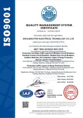 ISO9001 certificate from Wenzhou Etek Import & Export Co., Ltd.