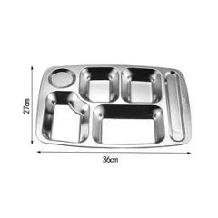 Durable Stainless Steel Divided Serving Tray with Powder Coated Options - Image 2